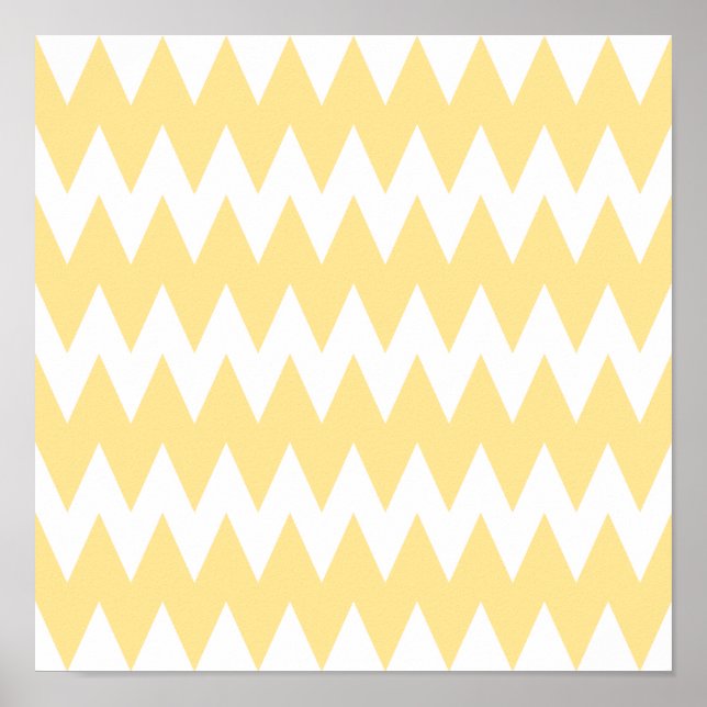 Póster Zigzags amarillos blancos y pasteles. (Frente)
