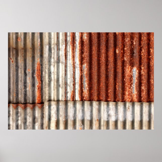 Póster zine antiguo y fondo de textura corrugado oxidado. (Frente)