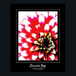 Póster Zinnia Pop Poster<br><div class="desc">¡Hermoso poster de arte digital fotográfico que te encantará colgar en tu casa! Este poster presenta una flor de zinnia en rojo,  rosa,  blanco,  negro y amarillo en un brillante estilo de arte pop. Elige tu tamaño y papel favoritos. www.kdstewart.net</div>