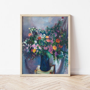 Póster Zinnias y Asters   Arthur Beecher Carles