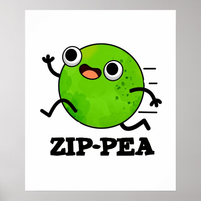 Póster Zip-pea Funny Zippy Pea Pun (Frente)