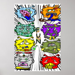 Póster Zippy Trippy Alien Dazs divertido