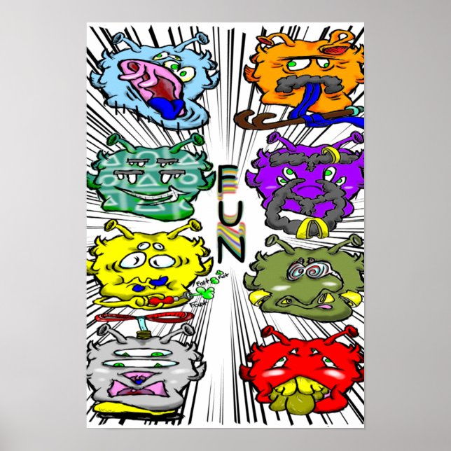 Póster Zippy Trippy Alien Dazs divertido (Frente)