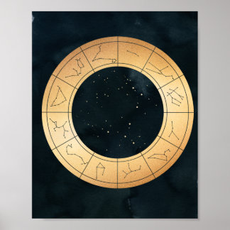 Póster Zodiac, Astrología, Estrellas solares de la Luna P