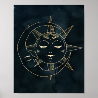 Póster Zodiac, Astrología, Estrellas solares de la Luna P