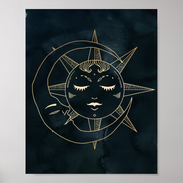 Póster Zodiac, Astrología, Estrellas solares de la Luna P (Frente)