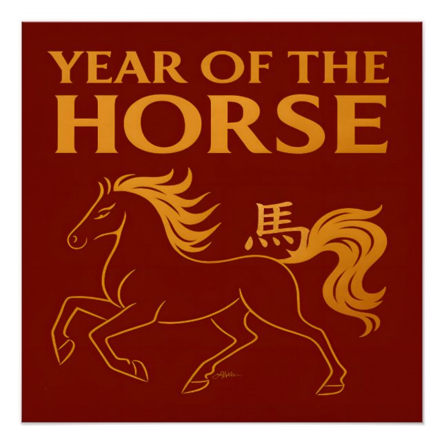Póster Zodiac Chinese New Year 2026 Horse (Anverso)