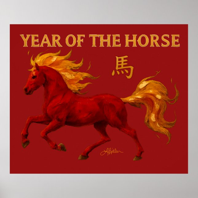 Póster Zodiac Chinese New Year 2026 Yang Fire Horse (Frente)
