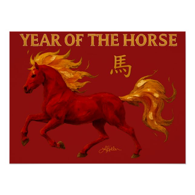 Póster Zodiac Chinese New Year 2026 Yang Fire Horse (Anverso)