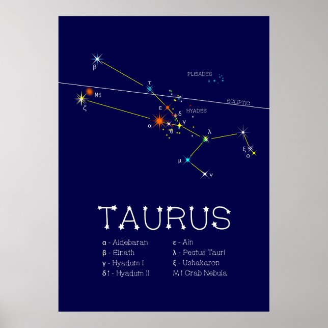 Póster Zodiac Constellation Taurus (Frente)