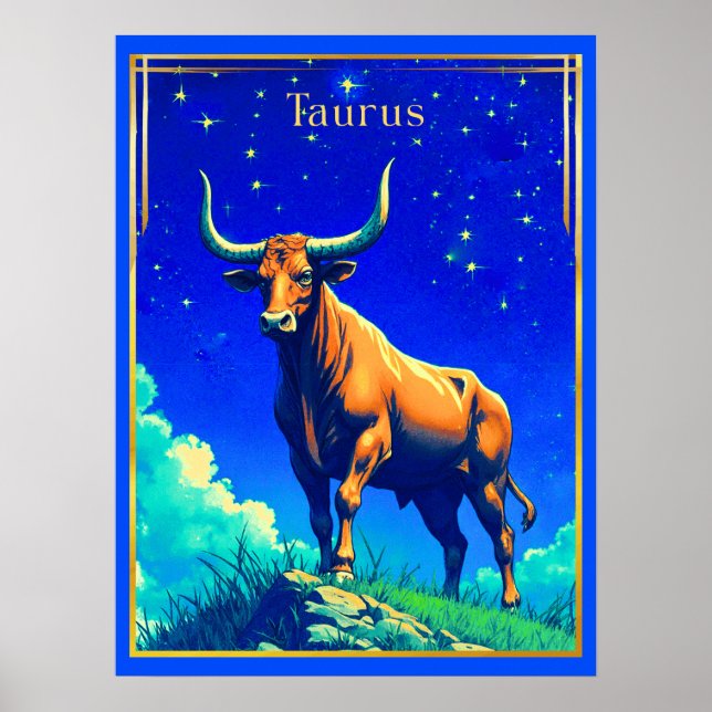 Póster Zodiac Sign Taurus Rooted in Earth and Sky (Frente)