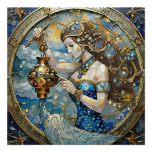 Póster Zodiaco - Acuario El Aguador