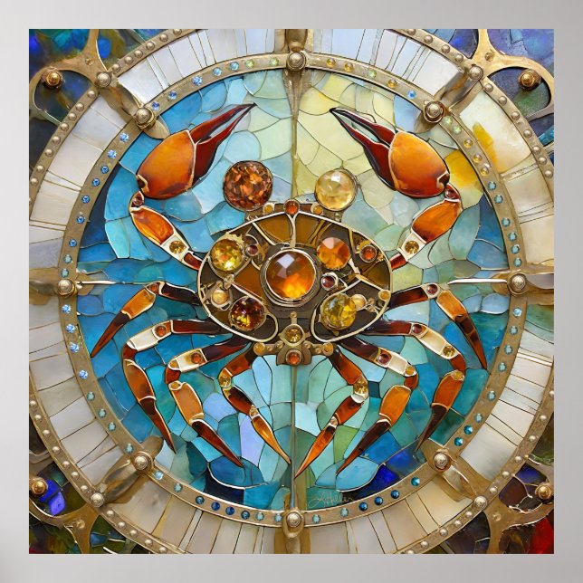 Póster Zodiaco - Cáncer El Cangrejo (Frente)