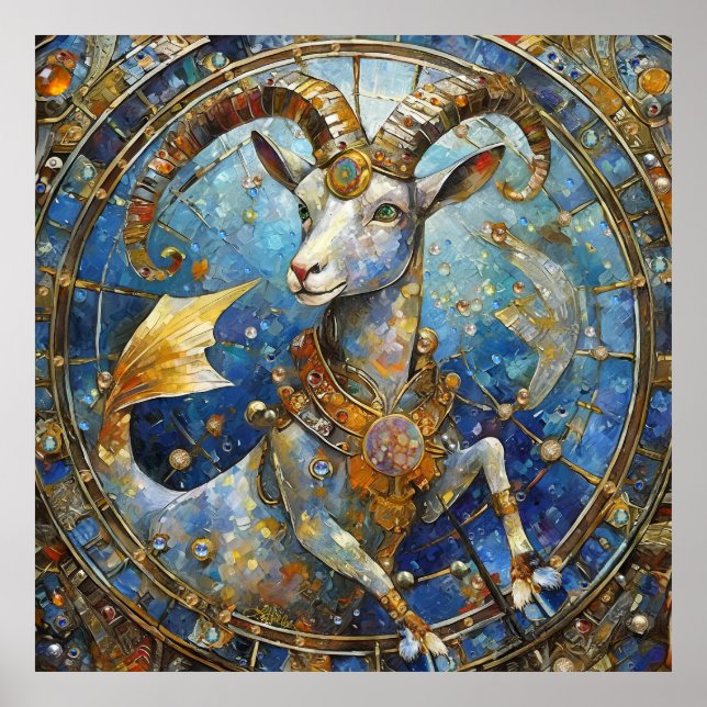 Póster Zodiaco - Capricornio la Cabra de Mar (Frente)