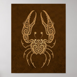 Póster Zodiaco complejo del cáncer de Brown