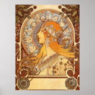 Póster Zodiaco de Alfonso Mucha