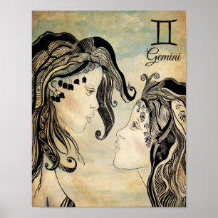 Póster Zodiaco de los géminis