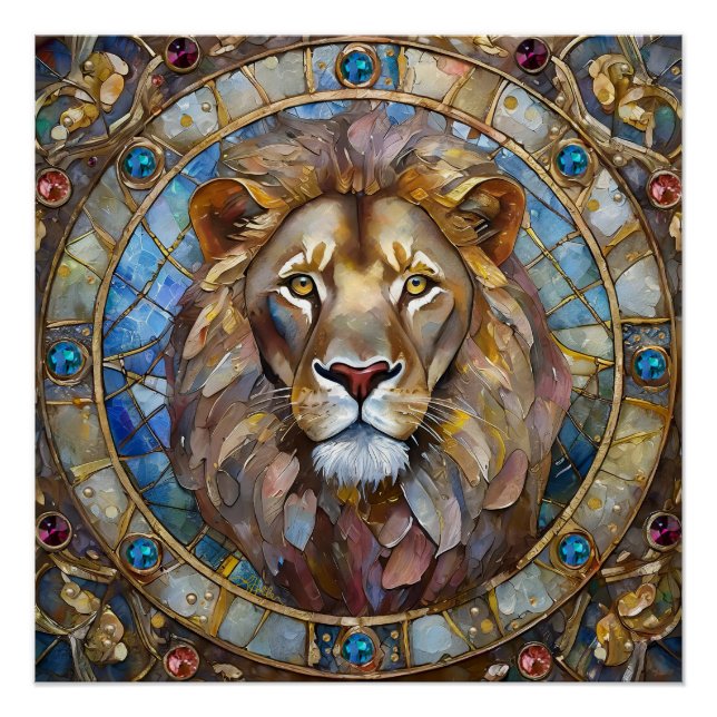 Póster Zodíaco - Leo el León (Anverso)