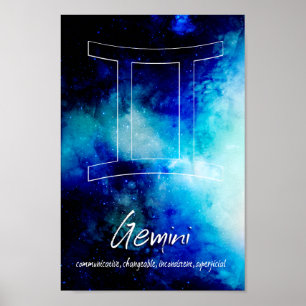 Póster Zodiaco: Rasgos de Géminis
