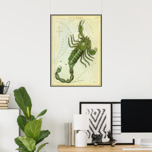 Póster Zodiaco Vintage, Constelación Astrológica de Escor