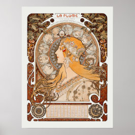 Póster Zodiaque o La Plume Alphonse Mucha Art Nouveau