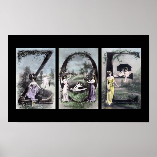 Póster ZOE Alphabet Name Art (Frente)