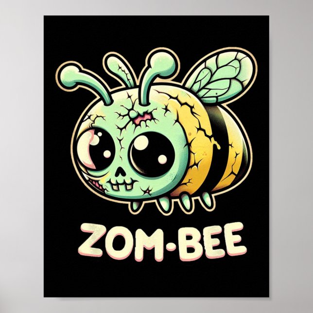 Póster Zom-bee Adorablemente espeluznante Zombie Bee Pers (Frente)