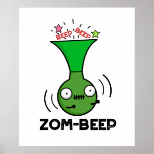 Póster Zom-beep Funny Halloween Zombie Honker Pun