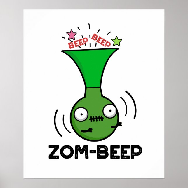 Póster Zom-beep Funny Halloween Zombie Honker Pun (Frente)