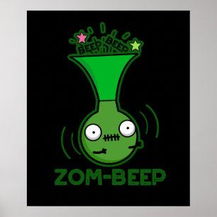 Póster Zom-beep Funny Zombie Honker Pun Dark BG