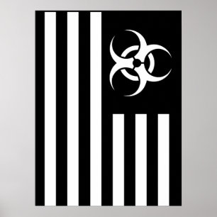 Póster Zombie Biological Outbreak BLack Flag Poster