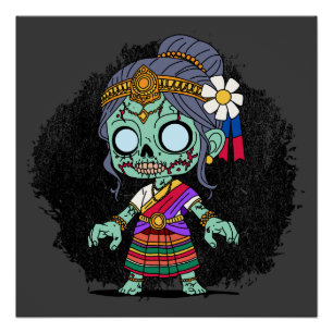 Póster Zombie camboyano lindo