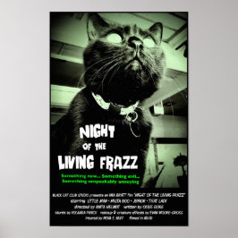 Póster Zombie Cat Horror Movie Poster, Green, tamaño Pers