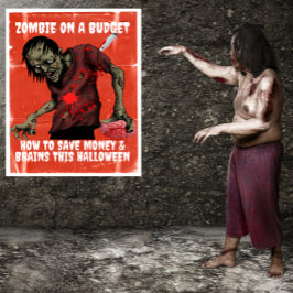 Póster Zombie En Una Halloween Presupuestaria