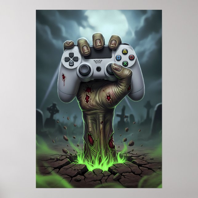 Póster Zombie Gamer Hand - Undead Controller Grip (Frente)