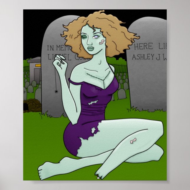 Póster zombie girl print (Frente)