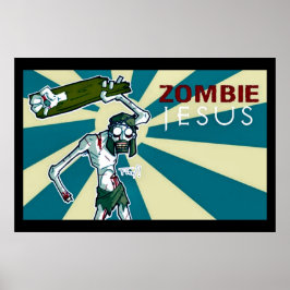 Póster Zombie Jesus Art Nouveau