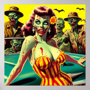 Póster Zombie Pin-up