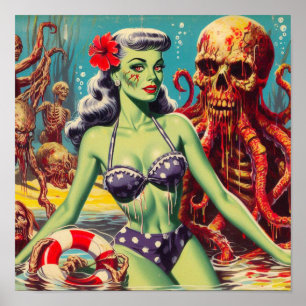 Póster Zombie Pin-up
