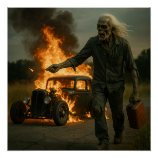 Póster Zombie Rodder Artwork