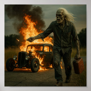 Póster Zombie Rodder Artwork