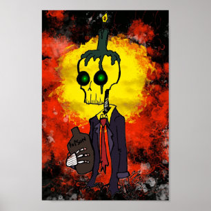 Póster Zombie Skeleton