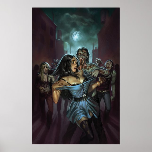 PÓSTER ZOMBIE TERRORS CUBRE LA IMAGEN DE ALY FELL (Frente)