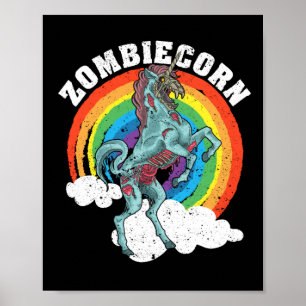 Póster Zombiecorn Zombie Unicorn Lover Halloween Animal