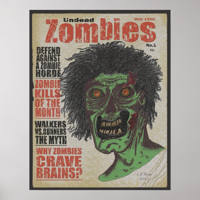 Póster Zombies la revista Undead Ver.3 (Frente)