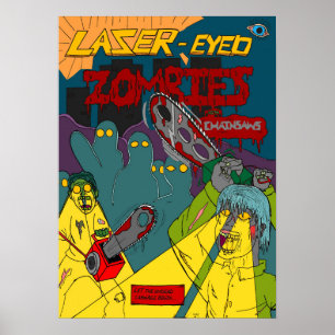 Póster Zombis con ojos láser y Poster de Chainsaws