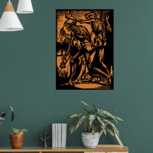 Póster Zombis dentro de la calabaza de Halloween Jack-o'-