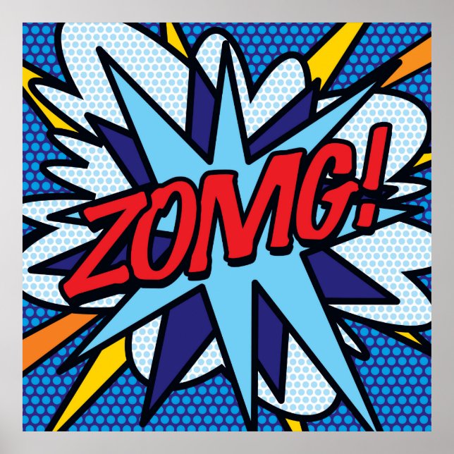 Póster ZOMG Fun Retro Libro Pop Art (Frente)