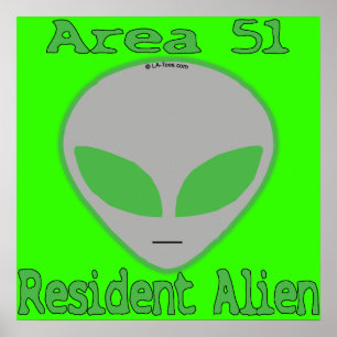 Póster Zona 51 Extranjero Residente