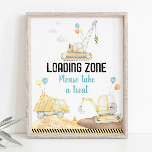 Póster Zona de carga de camiones de construcción trata el